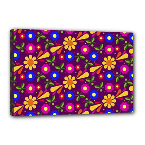 Pattern Illustration Background Canvas 18  X 12  (stretched) by Wegoenart