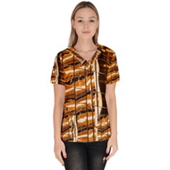 Abstract Architecture Background Women s V-neck Scrub Top by Wegoenart