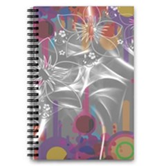 Flora Entwine Fractals Flowers 5 5  X 8 5  Notebook by Wegoenart