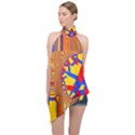 Graphic Design Graphic Design Halter Asymmetric Satin Top View1