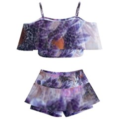 Flower Digital Art Artwork Abstract Kids  Off Shoulder Skirt Bikini by Wegoenart