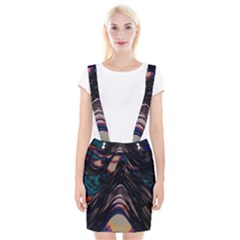 Pattern Texture Fractal Colorful Braces Suspender Skirt by Wegoenart