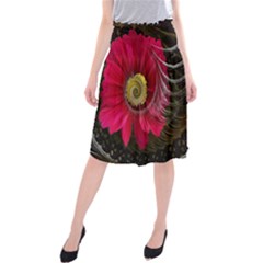 Fantasy Flower Fractal Blossom Midi Beach Skirt by Wegoenart