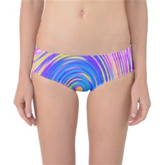 Cool Abstract Pink Blue And Yellow Twirl Liquid Art Classic Bikini Bottoms by myrubiogarden