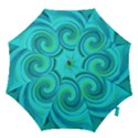 Groovy Cool Abstract Aqua Liquid Art Swirl Painting Hook Handle Umbrellas (Small) View1