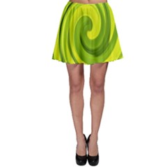 Groovy Abstract Green Liquid Art Swirl Painting Skater Skirt by myrubiogarden