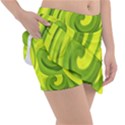Groovy Abstract Green Liquid Art Swirl Painting Tennis Skirt View3