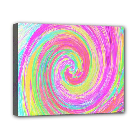 Groovy Abstract Pink And Blue Liquid Swirl Painting Canvas 10  X 8  (stretched) by myrubiogarden