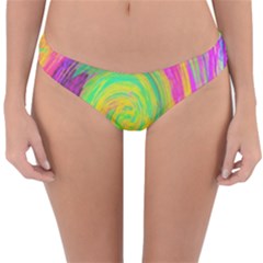 Groovy Abstract Purple And Yellow Liquid Swirl Reversible Hipster Bikini Bottoms by myrubiogarden