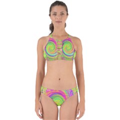 Groovy Abstract Purple And Yellow Liquid Swirl Perfectly Cut Out Bikini Set by myrubiogarden