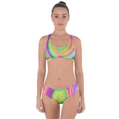 Groovy Abstract Purple And Yellow Liquid Swirl Criss Cross Bikini Set by myrubiogarden