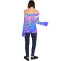 Pink, Blue And Yellow Abstract Coneflower Off Shoulder Long Sleeve Top View2