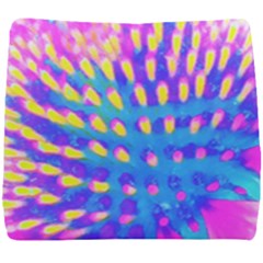 Pink, Blue And Yellow Abstract Coneflower Seat Cushion by myrubiogarden