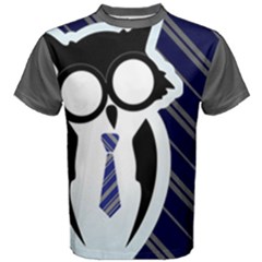 Blue/gray Owl Men s Cotton Tee by TransfiguringAdoptionStore