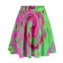 Groovy Abstract Green And Red Lava Liquid Swirl High Waist Skirt View1