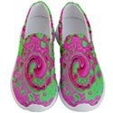Groovy Abstract Green And Red Lava Liquid Swirl Men s Lightweight Slip Ons View1