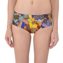 Texture Painting Plot Graffiti Mid-waist Bikini Bottoms by Pakrebo