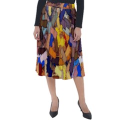 Texture Painting Plot Graffiti Classic Velour Midi Skirt  by Pakrebo