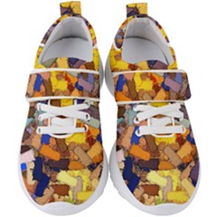 Texture Painting Plot Graffiti Kids  Velcro Strap Shoes by Pakrebo