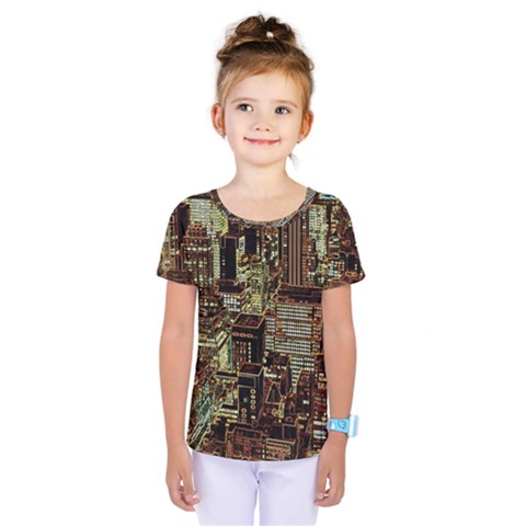 New York City Skyscrapers Kids  One Piece Tee by Pakrebo