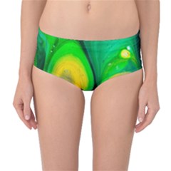 Art Abstract Artistically Painting Mid-waist Bikini Bottoms by Pakrebo