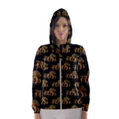 Dragon Motif Print Pattern Hooded Windbreaker (women) by dflcprintsclothing