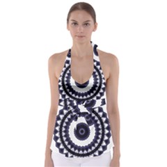 Design Mandala Pattern Circular Babydoll Tankini Top by Pakrebo