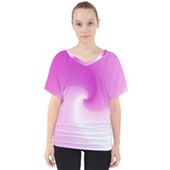 Abstract Spiral Pattern Background V-neck Dolman Drape Top by Pakrebo