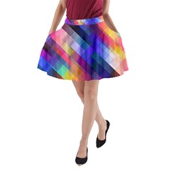 Abstract Background Colorful Pattern A-line Pocket Skirt by Pakrebo