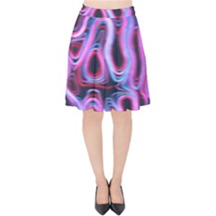 Pattern Color Curve Movement Velvet High Waist Skirt by Pakrebo