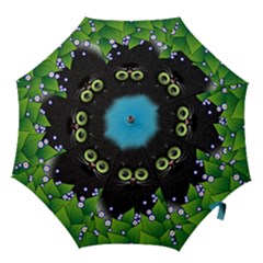 Kitten Black Furry Illustration Hook Handle Umbrellas (small) by Pakrebo