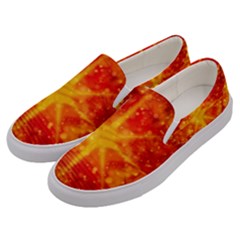 Christmas Star Snow Snowfall Men s Canvas Slip Ons by Pakrebo