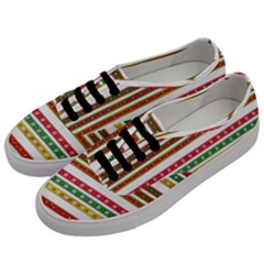 Christmas Ribbons Christmas Gold Men s Classic Low Top Sneakers by Pakrebo