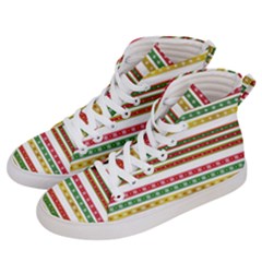 Christmas Ribbons Christmas Gold Men s Hi-top Skate Sneakers by Pakrebo