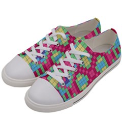 Checkerboard Squares Abstract Women s Low Top Canvas Sneakers by Pakrebo