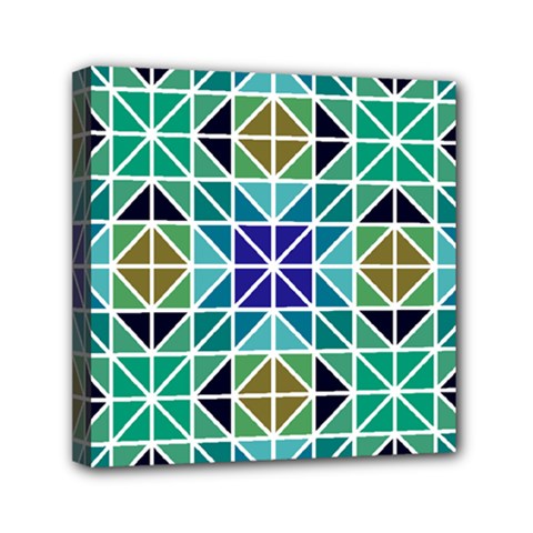 Mosaic Triangle Symmetry Mini Canvas 6  X 6  (stretched) by Pakrebo