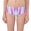 Geometric 3d Design Pattern Pink Mid-Waist Bikini Bottoms View1