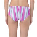 Geometric 3d Design Pattern Pink Mid-Waist Bikini Bottoms View2
