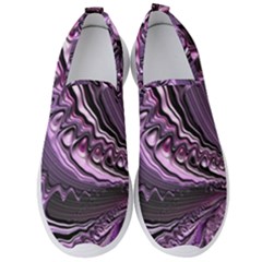 Purple Fractal Flowing Fantasy Men s Slip On Sneakers by Pakrebo
