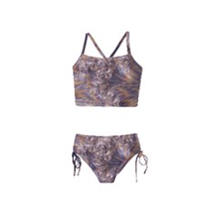 Puckered Fractal Artwork Design Girls  Tankini Swimsuit by Pakrebo