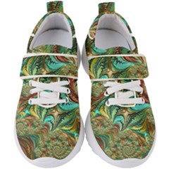 Fractal Artwork Pattern Digital Kids  Velcro Strap Shoes by Pakrebo