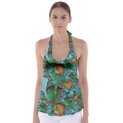 Fractal Art Colorful Pattern Babydoll Tankini Top by Pakrebo