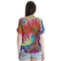 Fractal Art Fractal Colorful V-Neck Flutter Sleeve Top View2