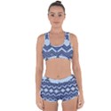 Textile Texture Fabric Zigzag Blue Racerback Boyleg Bikini Set View1