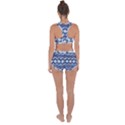 Textile Texture Fabric Zigzag Blue Racerback Boyleg Bikini Set View2