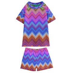 Pattern Chevron Zigzag Background Kids  Swim Tee And Shorts Set by Pakrebo