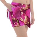 Deep Pink And Crimson Hibiscus Flower Macro Tennis Skirt View3