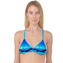 Blue Sky Artwork Drawing Painting Reversible Tri Bikini Top by Pakrebo