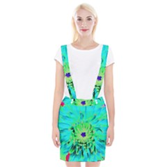 Aqua Cactus Dahlia Braces Suspender Skirt by myrubiogarden