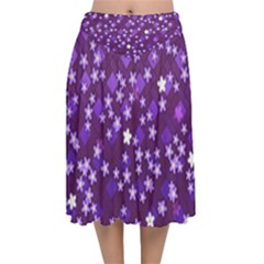 Textile Cross Pattern Square Velvet Flared Midi Skirt by Pakrebo